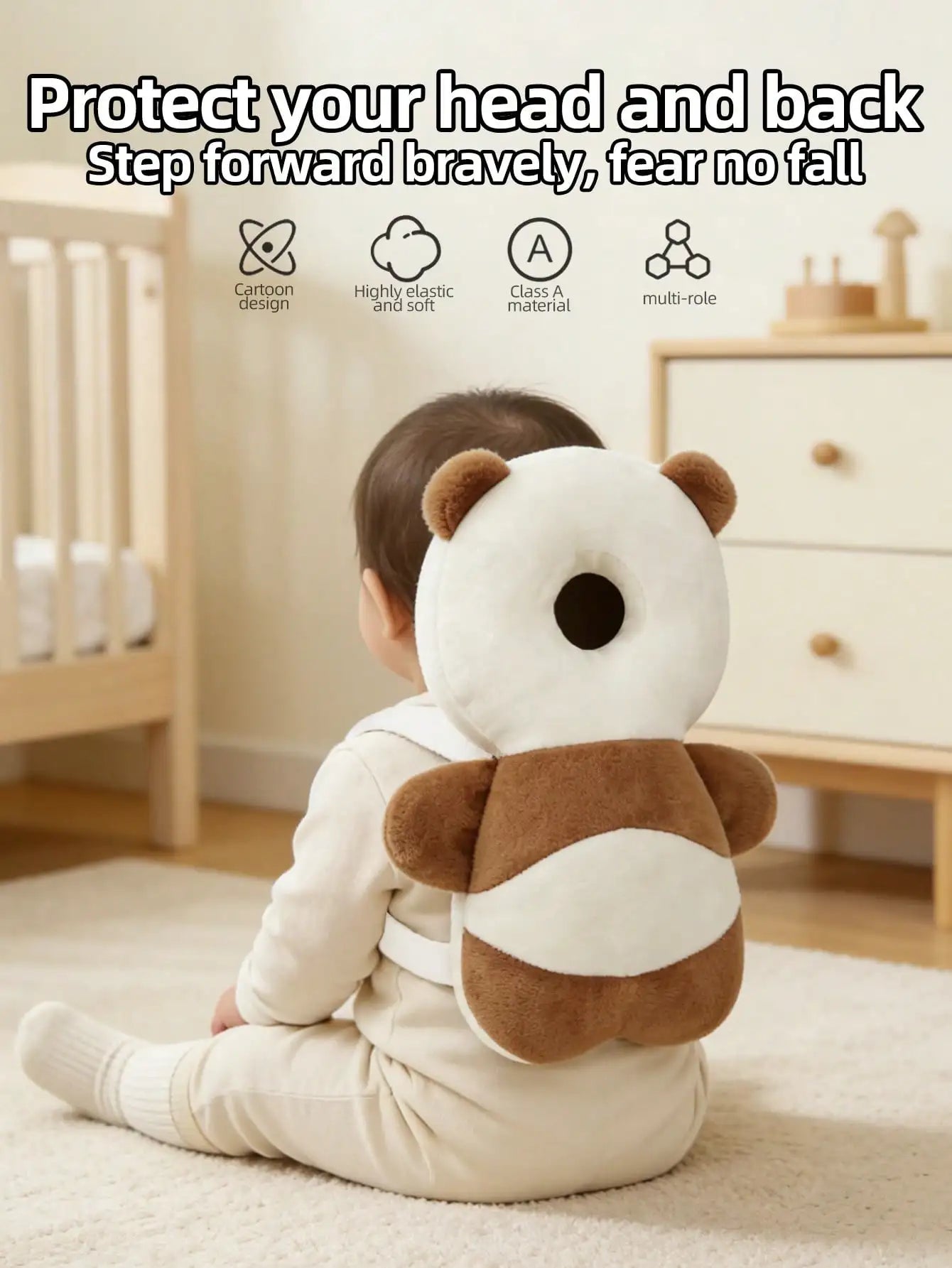 Adjustable Baby Head Protection Pad Backpack