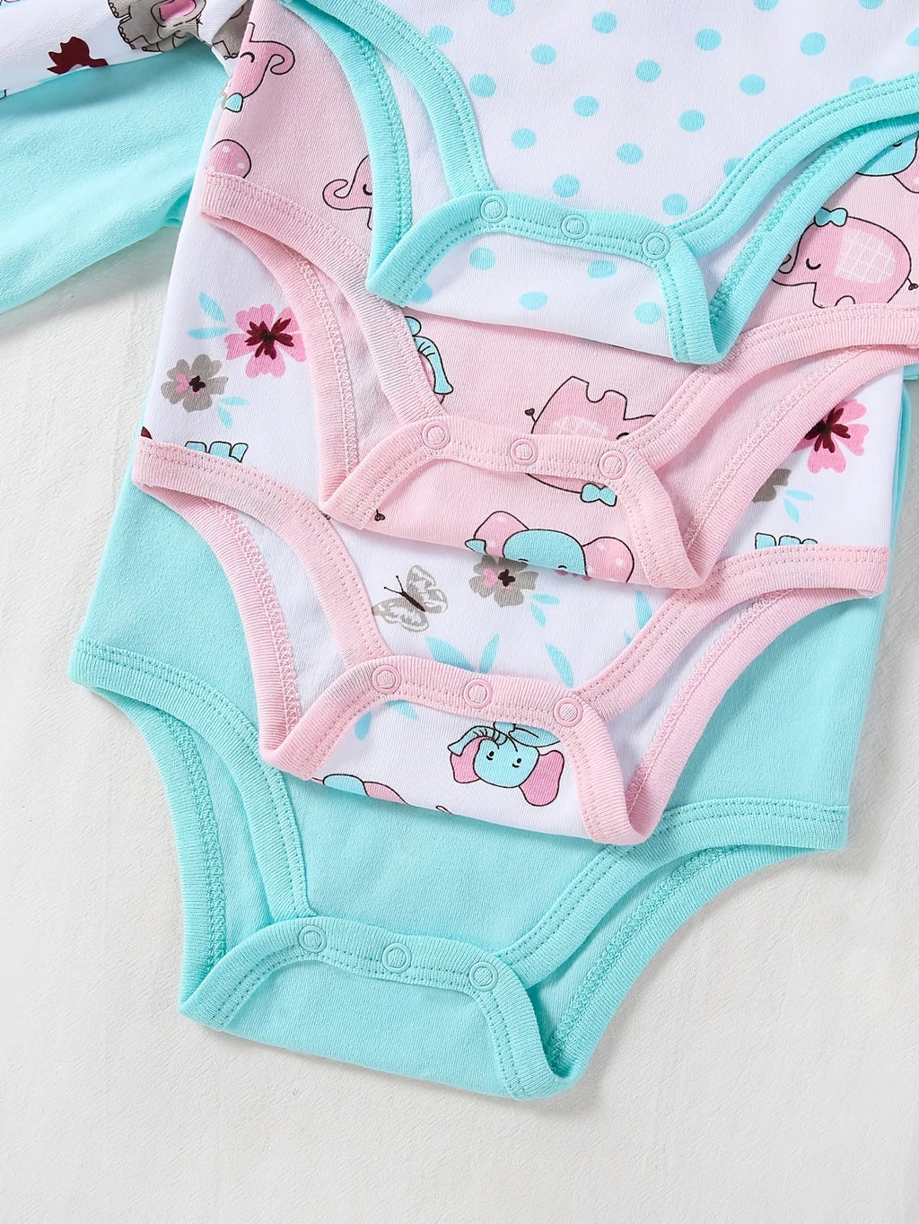4-pc Baby Girl Long Sleeve Onesie