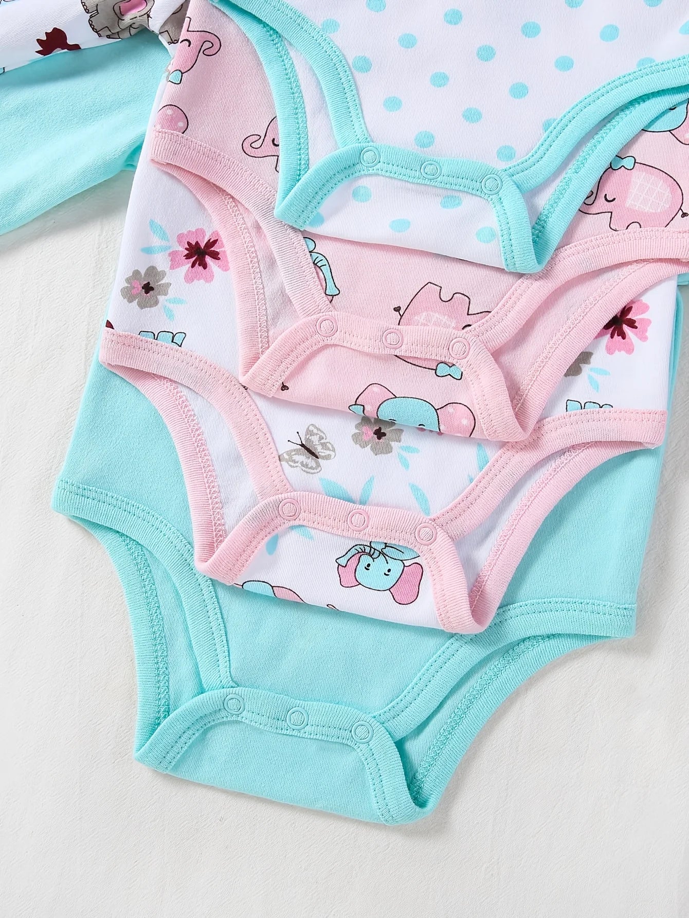 4-pc Baby Girl Long Sleeve Onesie