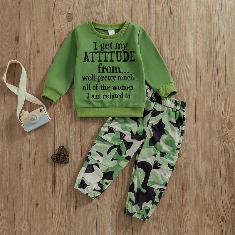 Graphic Tee Camo Cargo Joggers