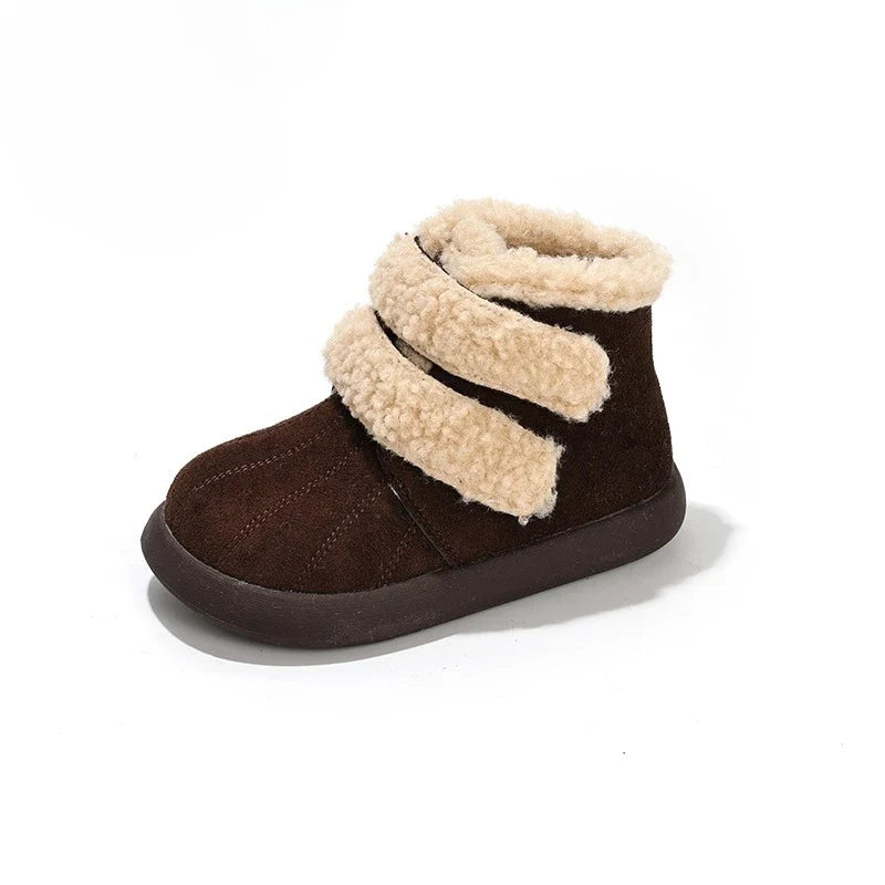 Girls' Winter Boots – Warm Plush Ankle Boots for Outdoor