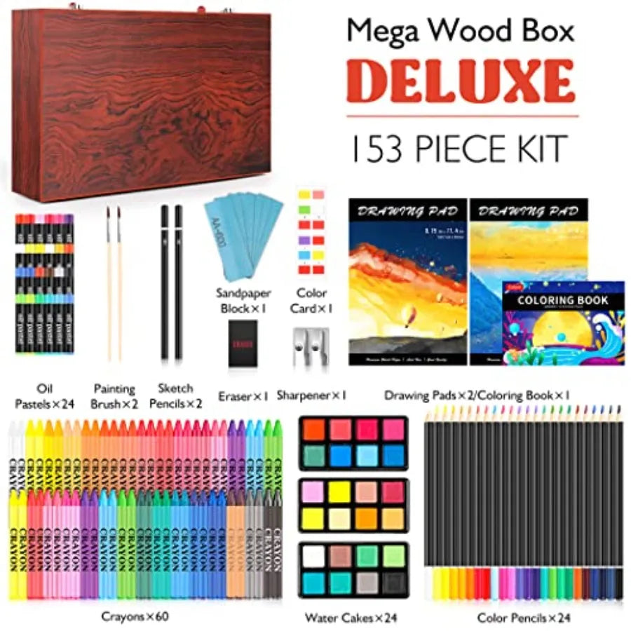 153-Pack Deluxe Art Set - Wooden Case