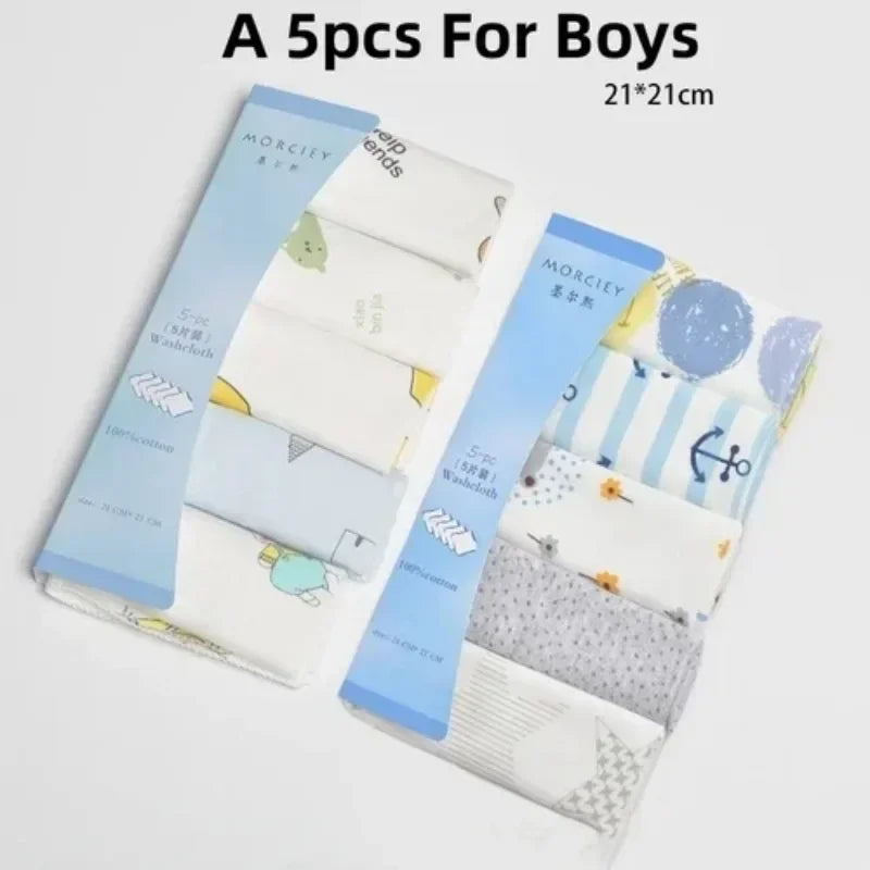 5/8 Pcs Cotton Newborn Baby Towels Set