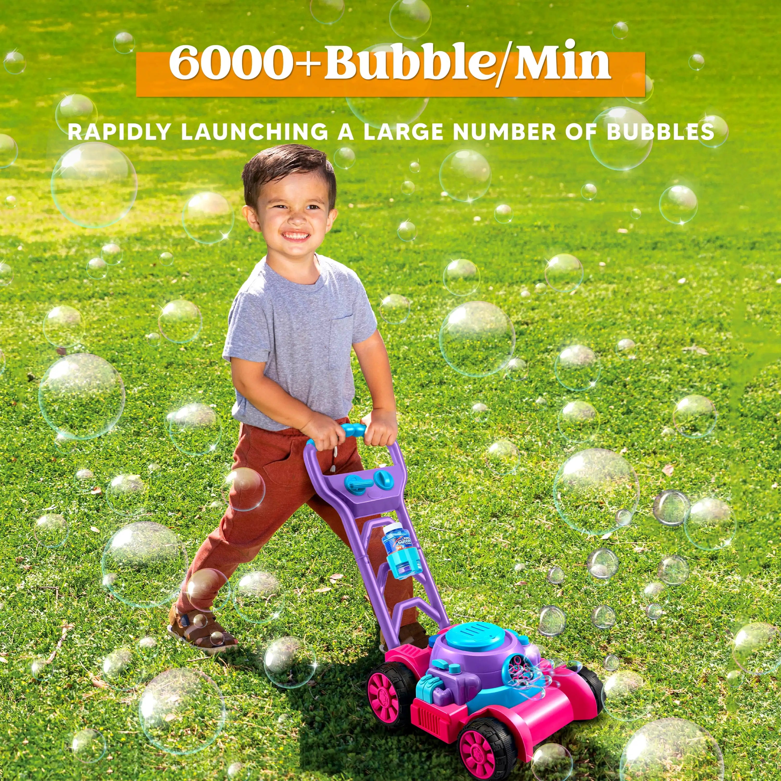 Bubble Machine Lawn Mower for Kids