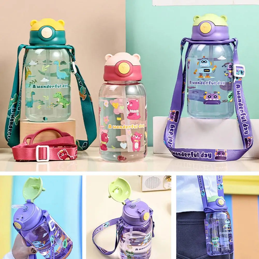 Water Bottle with Straw Free BPA Leakproof