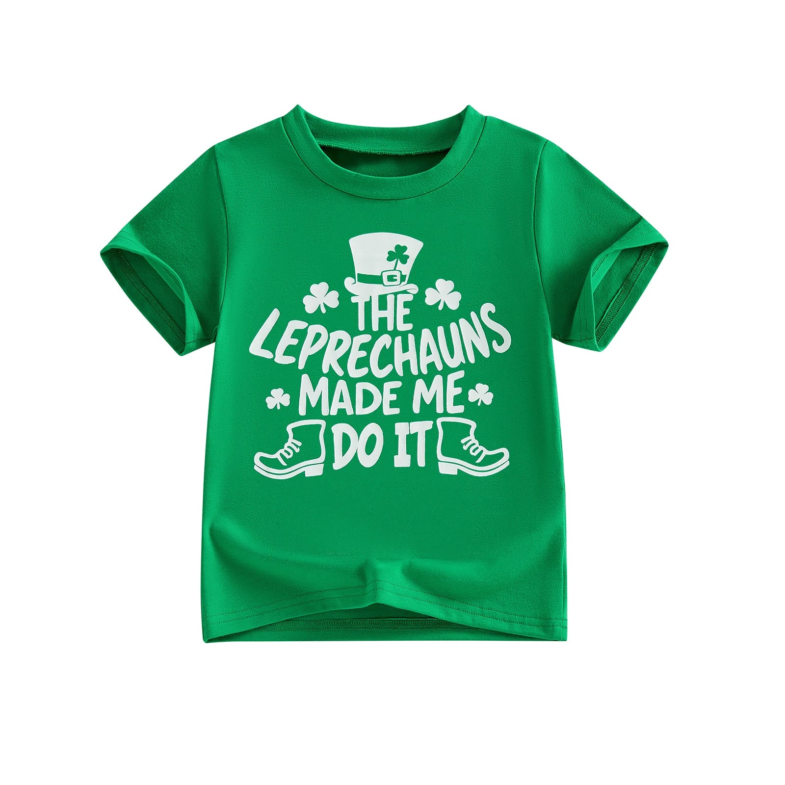 St Patrick s Day Green Clover Print T-Shirt