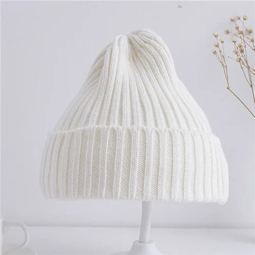 Kids Ribbed Knitted Beanie Hats 6M-4Years