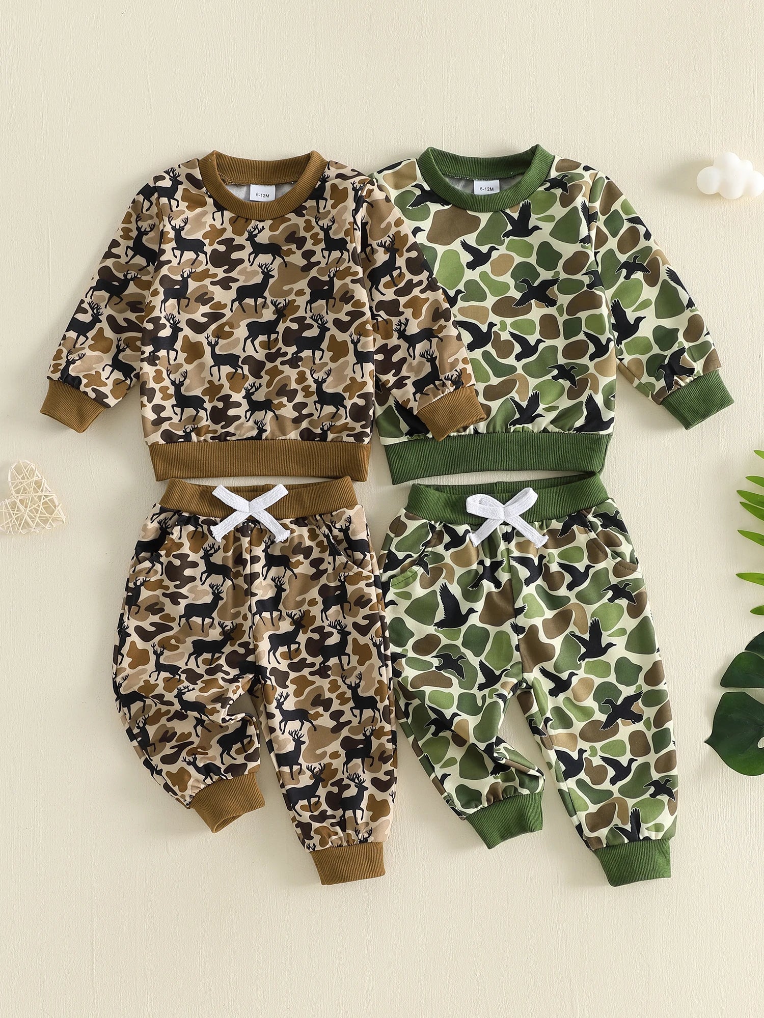 Camouflage Pullover Sweatshirt and Joggers Pants Set