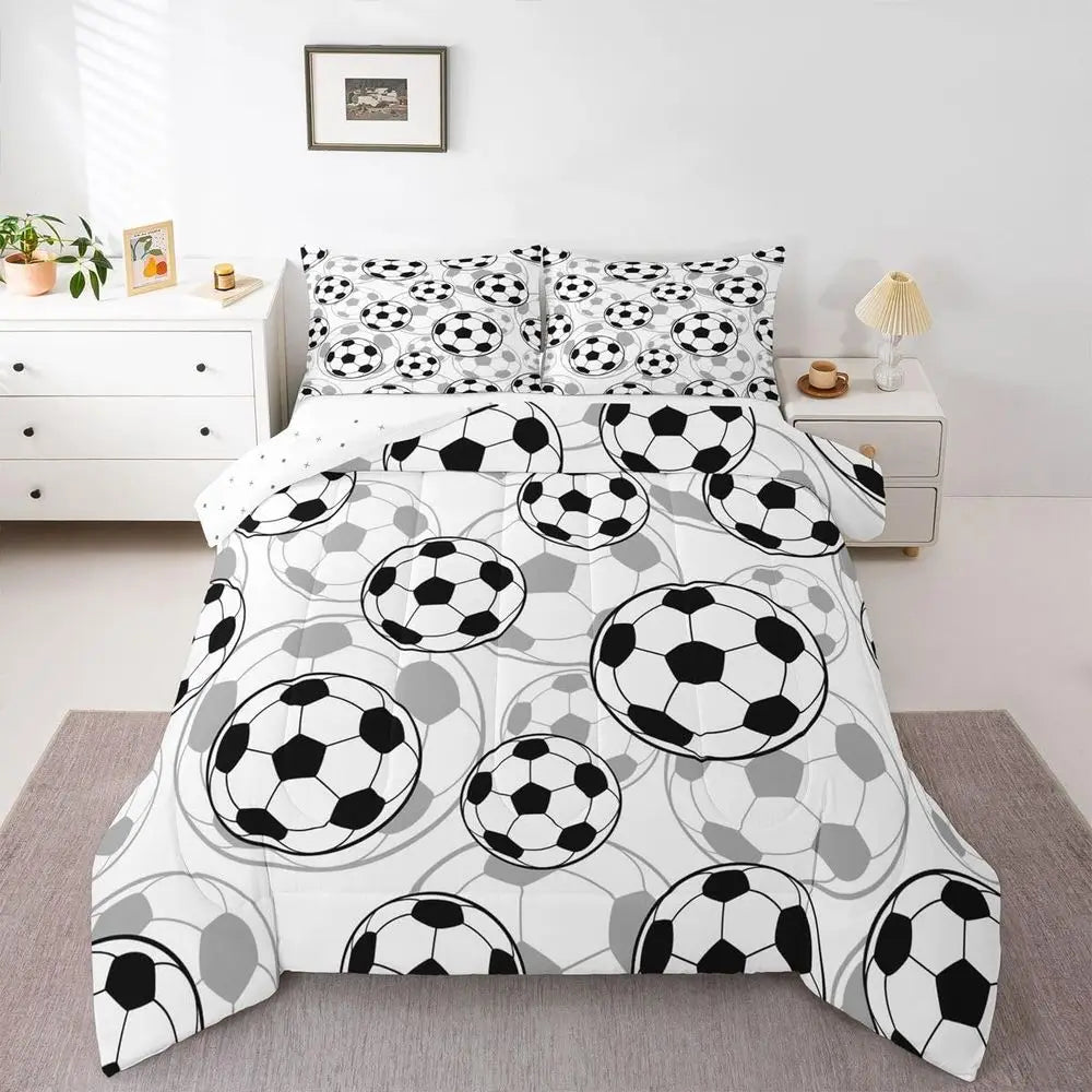 3-Piece Soccer Themed Comforter Set