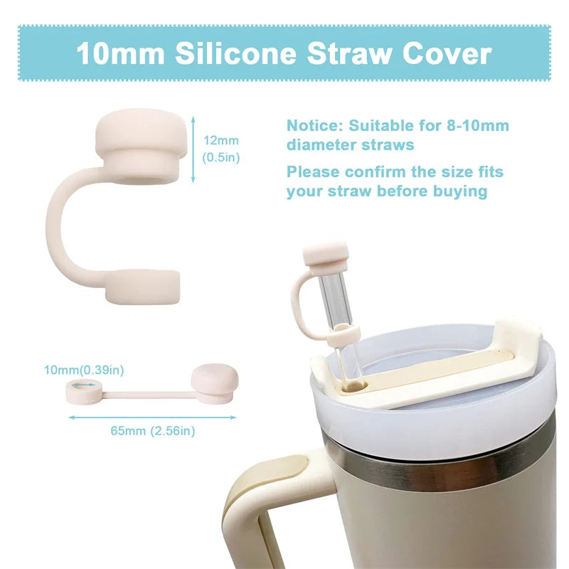 Silicone Straw Covers Compatible with Stanley Cup | Dust-Proof Splash Stopper