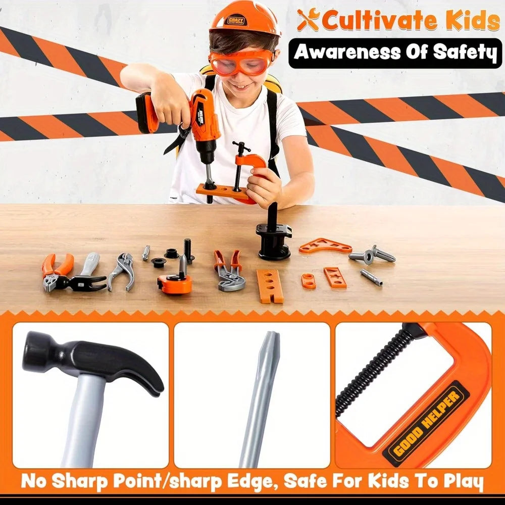 32PCS Kids Construction Backpack Tool Set