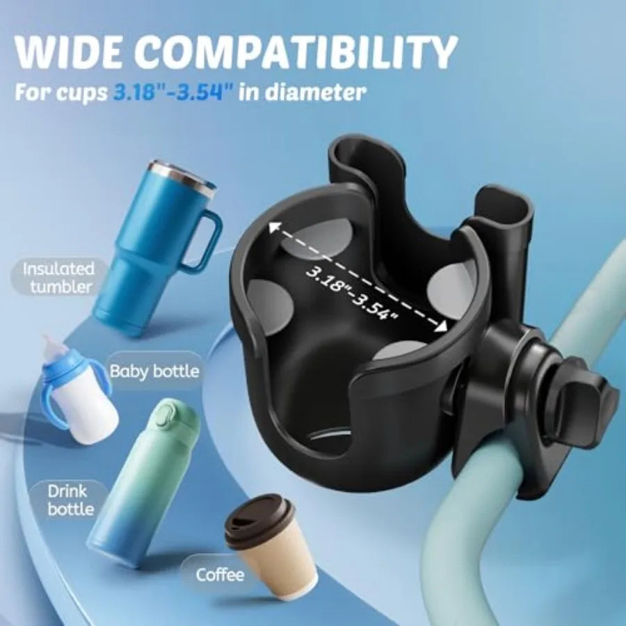 Stroller Cup Holder Attachment with Phone Holder