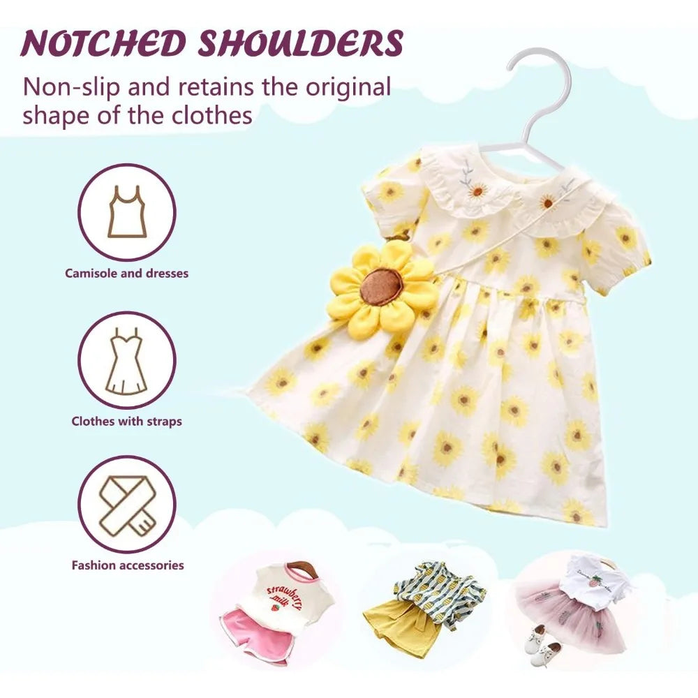 100 Pack White Kids Hangers