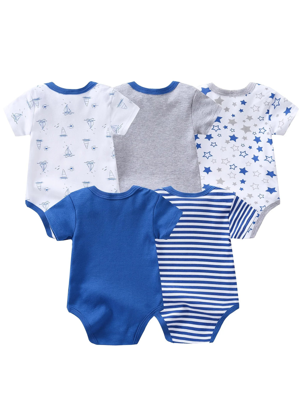 5pcs Short-Sleeve Onesies Bodysuits