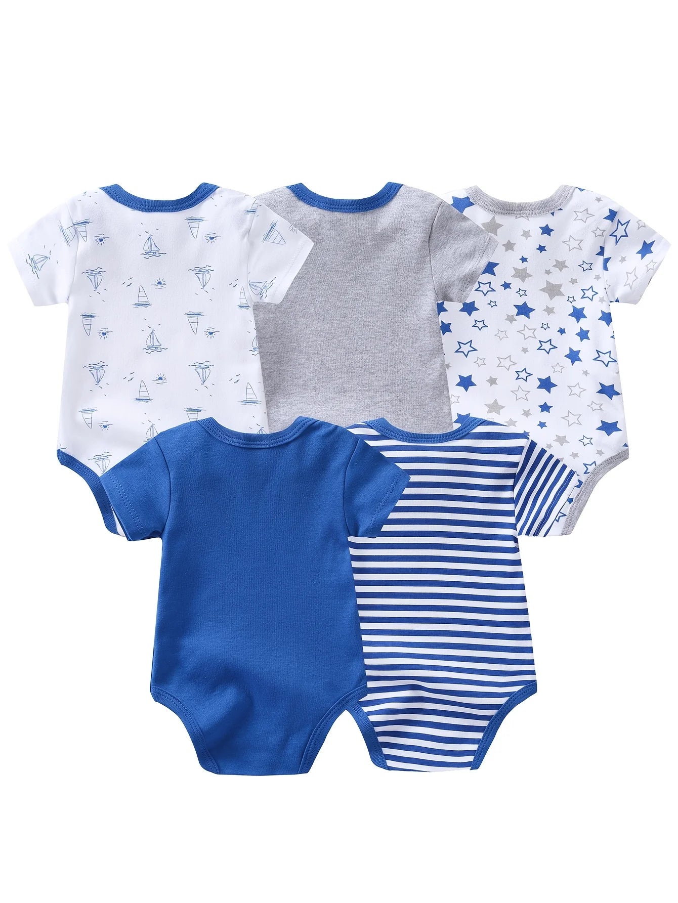 5pcs Short-Sleeve Onesies Bodysuits