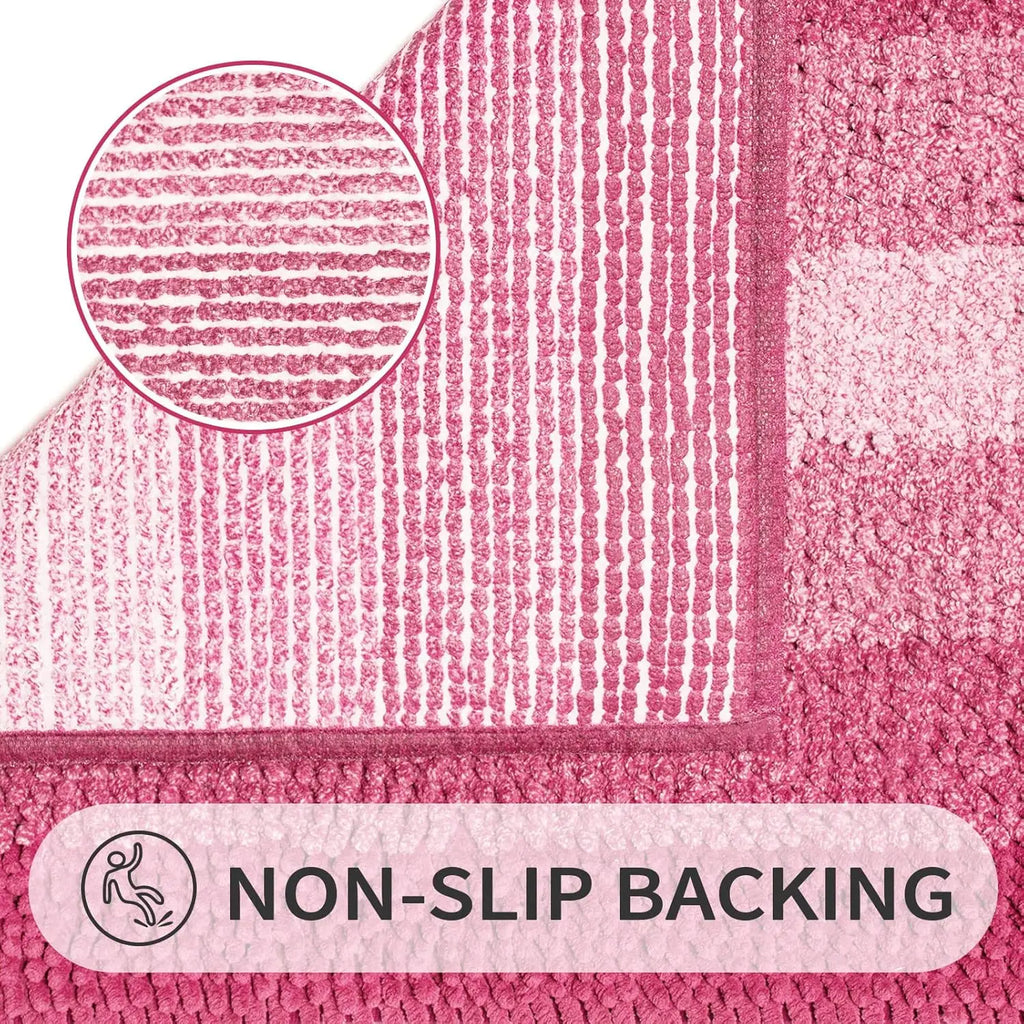 2 Piece Pink Bathroom Rug Set