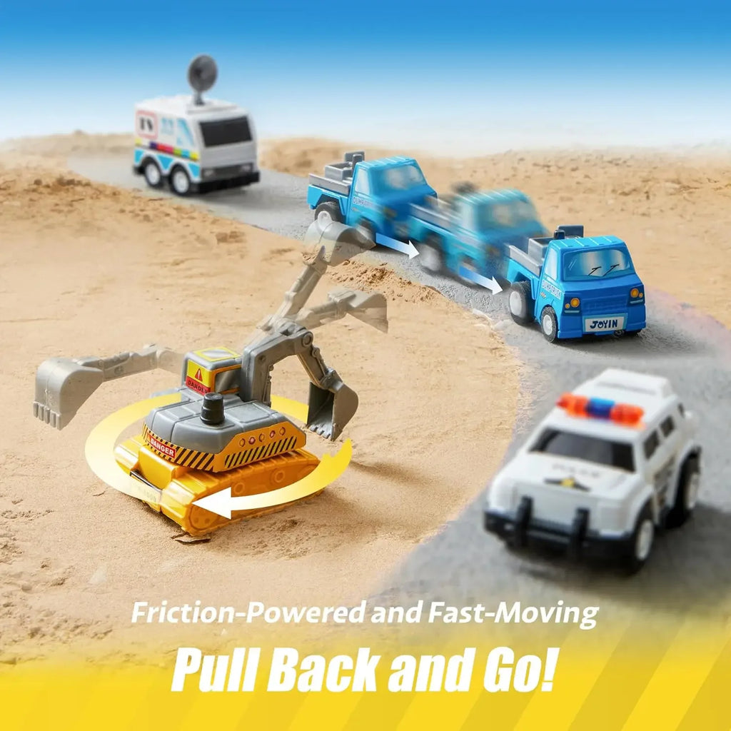 18 Pcs Pull Back Cars and Trucks