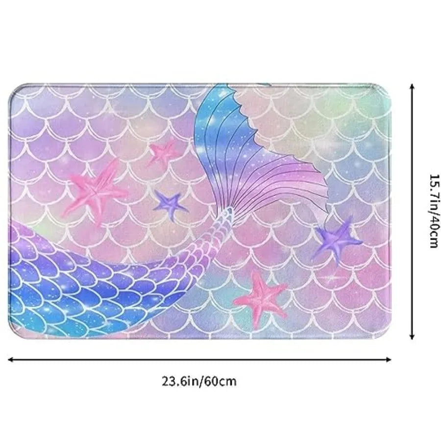 Pink Mermaid Bathroom Rug