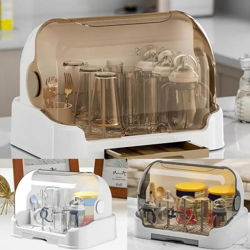 Dust-Proof Baby Bottle Drying Rack