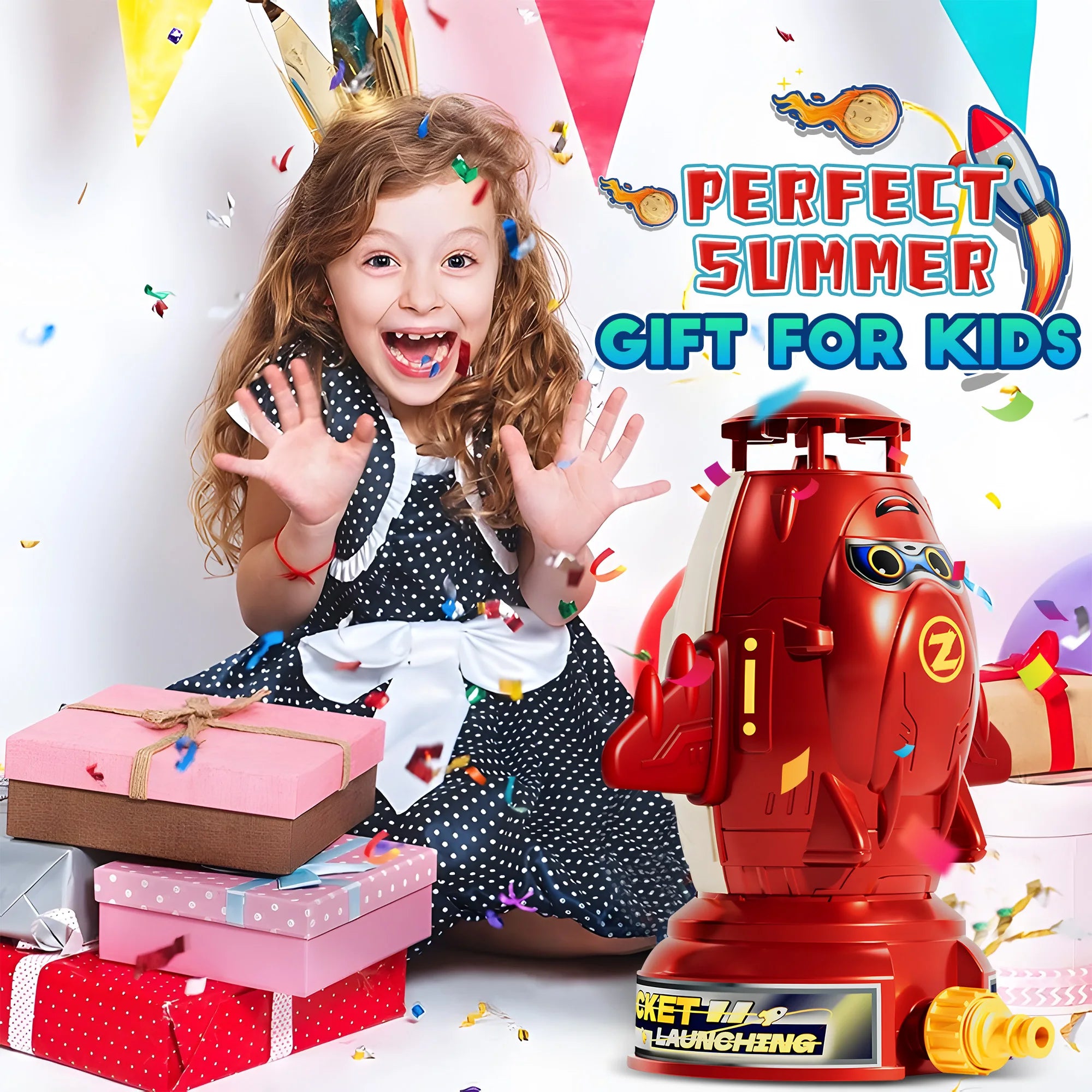 Outdoor Rocket Launcher Spinning Splash Water Fun