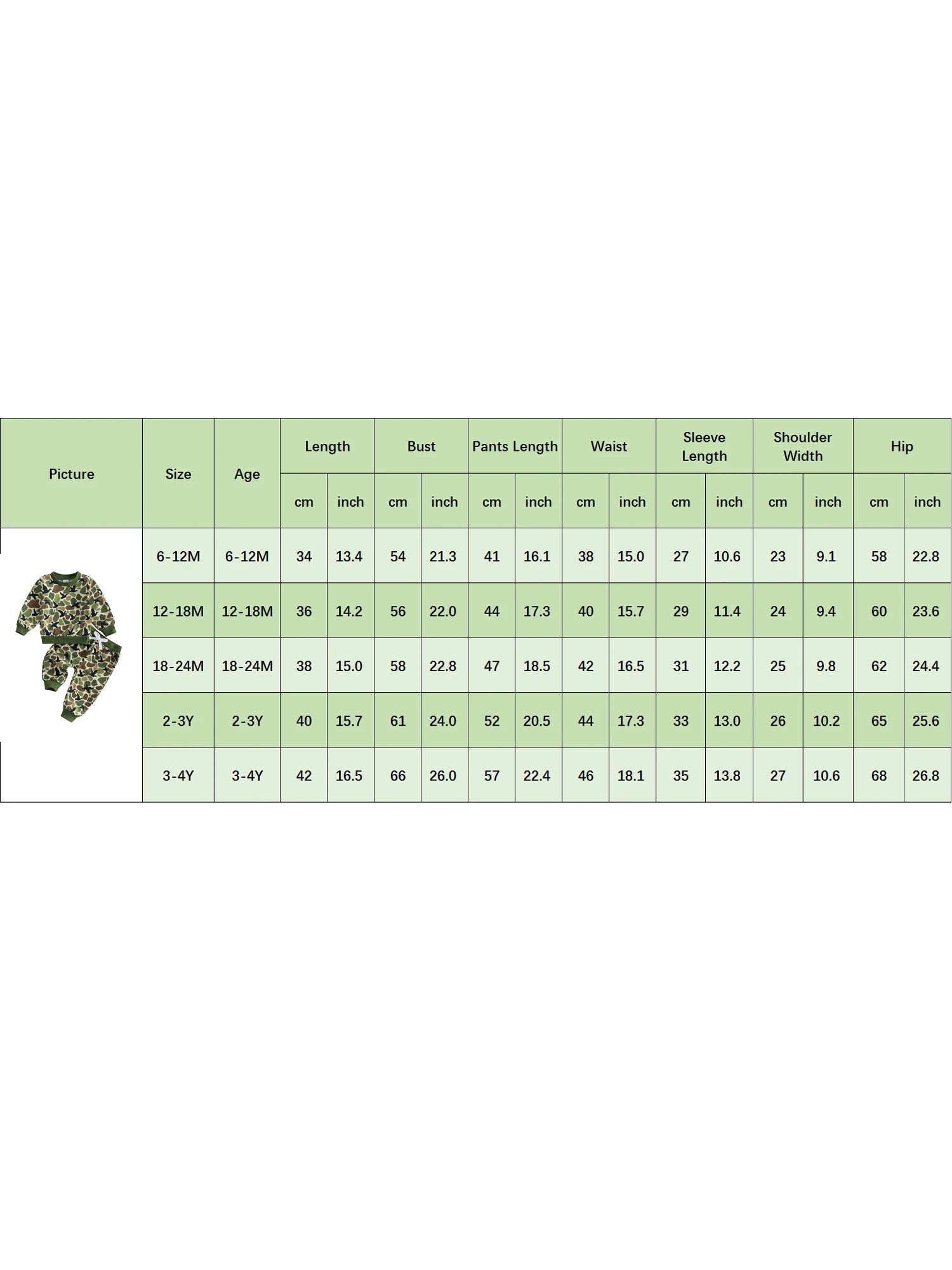 Camouflage Pullover Sweatshirt and Joggers Pants Set