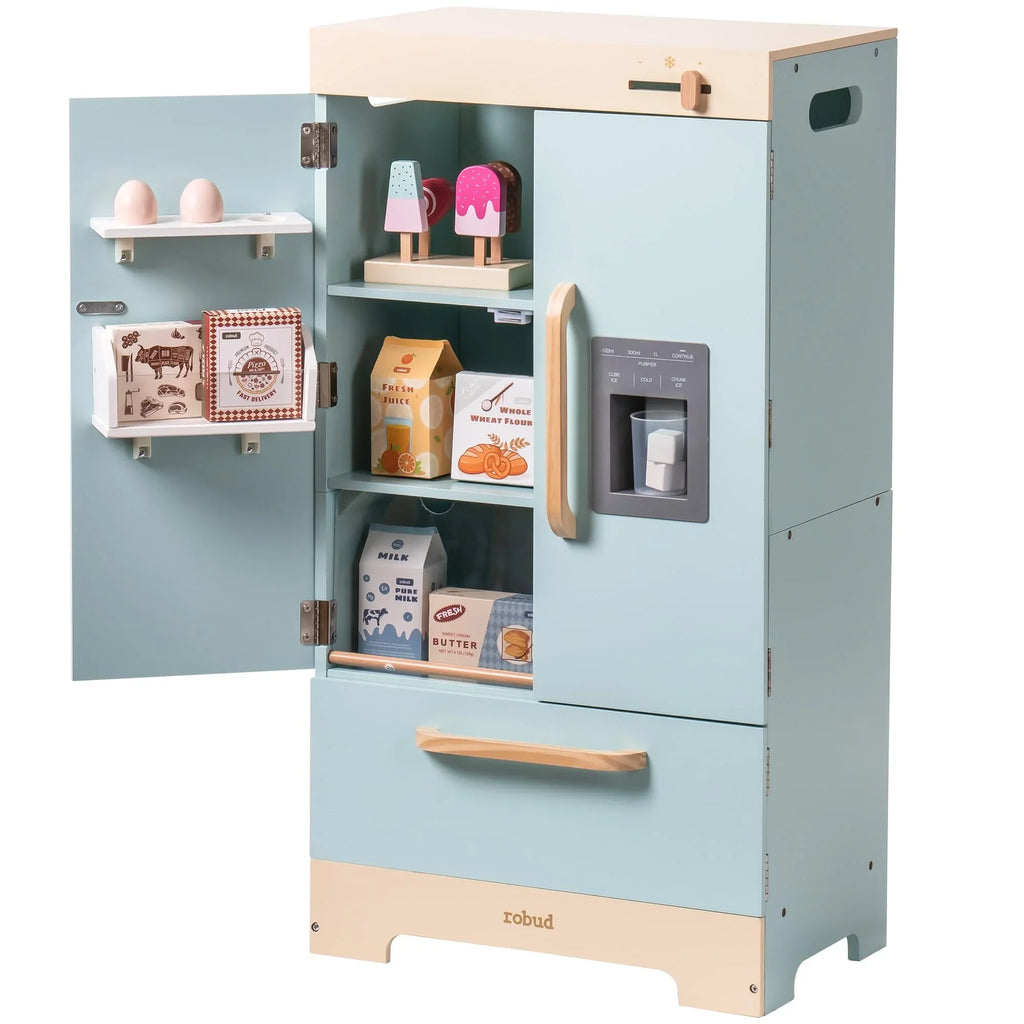 Kitchen Fridge Refrigerator with Ice Dispenser Wooden