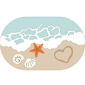 2 Pcs Beach Bathroom Rugs Set