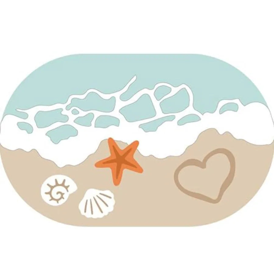 2 Pcs Beach Bathroom Rugs Set
