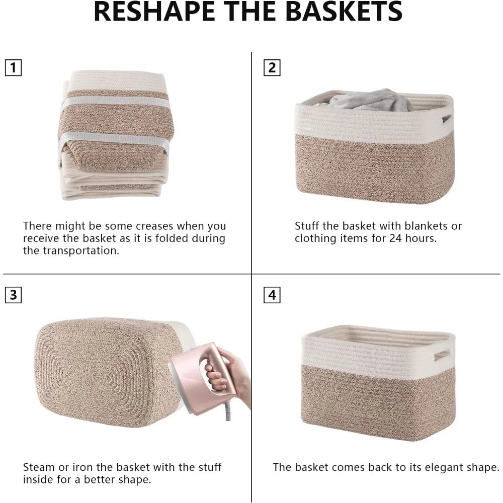 Four Pack Woven Storage Baskets