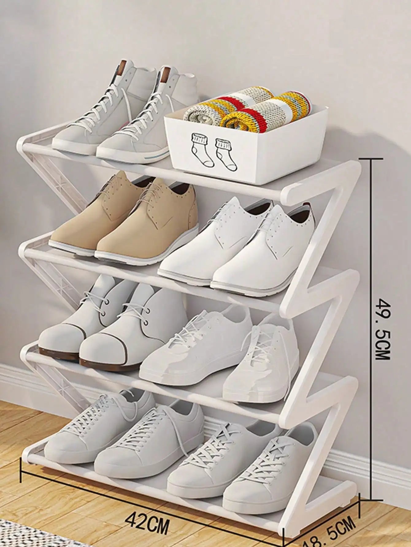 Z-Shaped Shoe Rack Standing Organizer