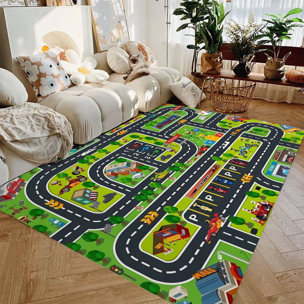Non-Slip Kids Toy Cars Rugs
