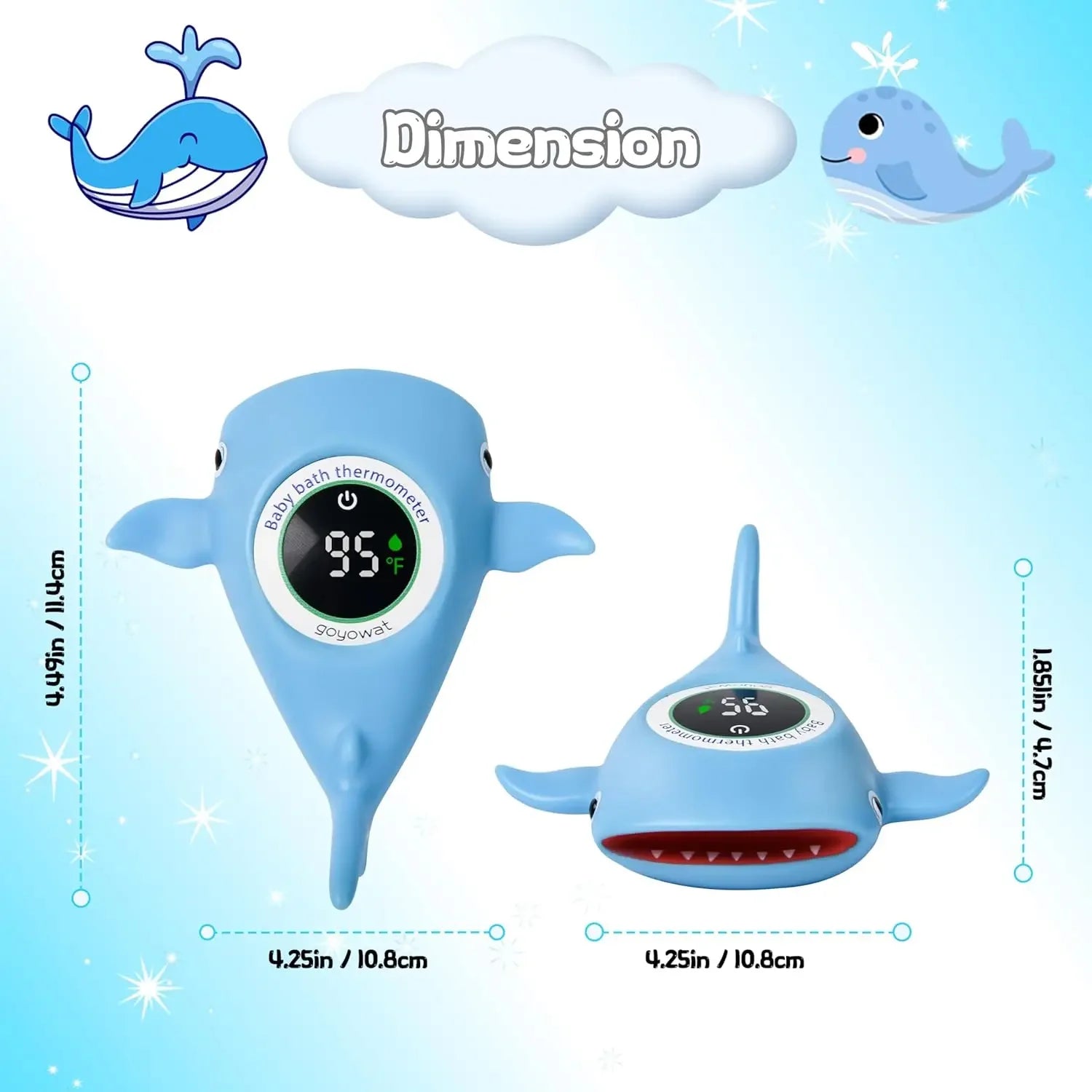 Floating Whale Thermometer Bath Safety
