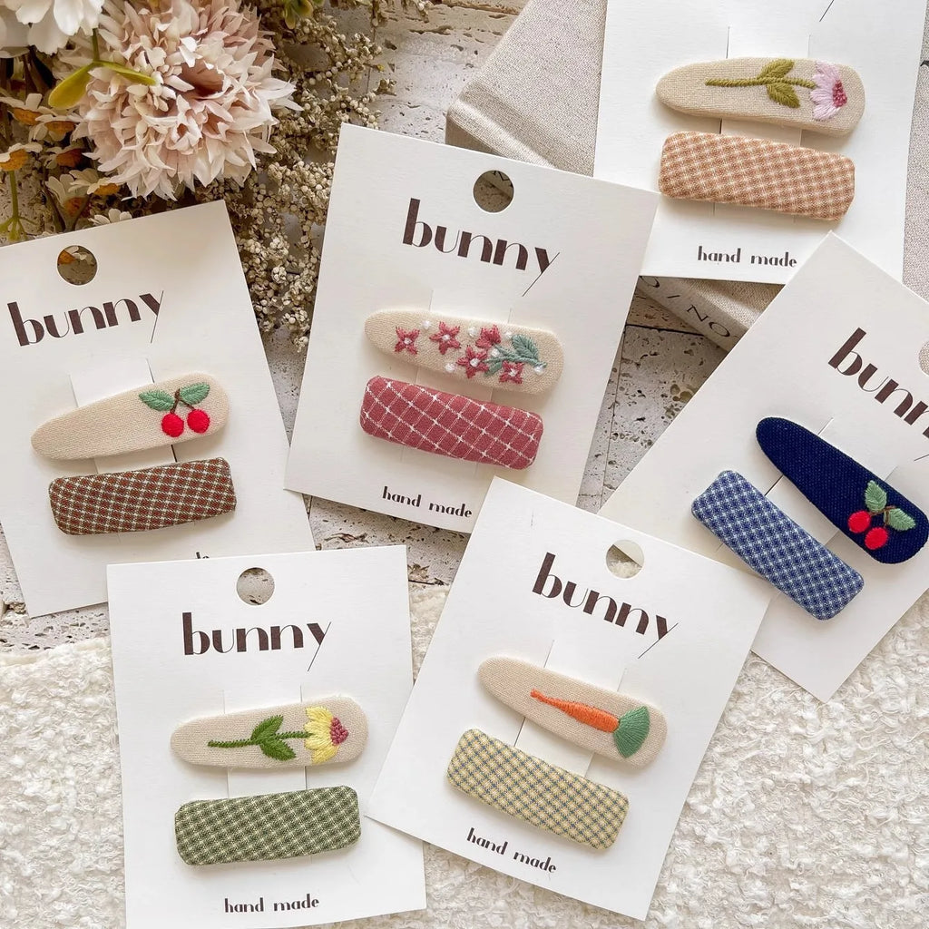 Sweet Embroidery Children Hair Clip