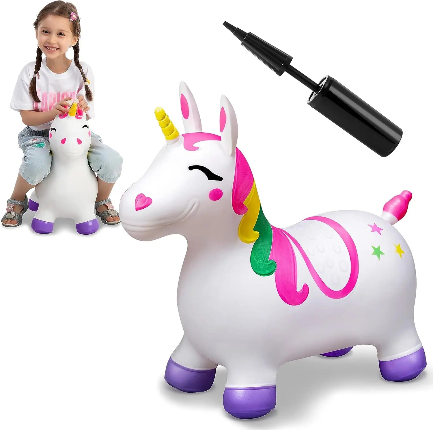 Kids Bouncy Unicorn Horse Ride On