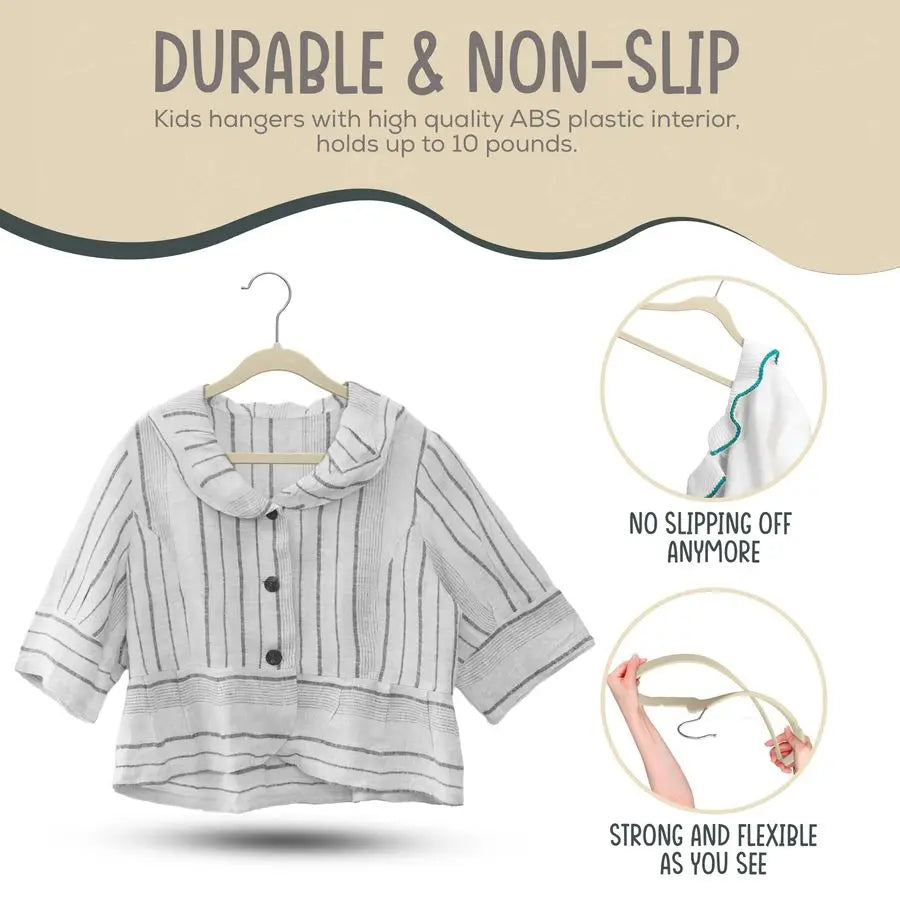 50 NonSlip Kids Velvet Hangers