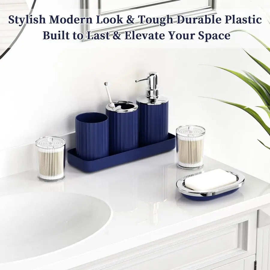 Nave Blue Bathroom Accessories Set