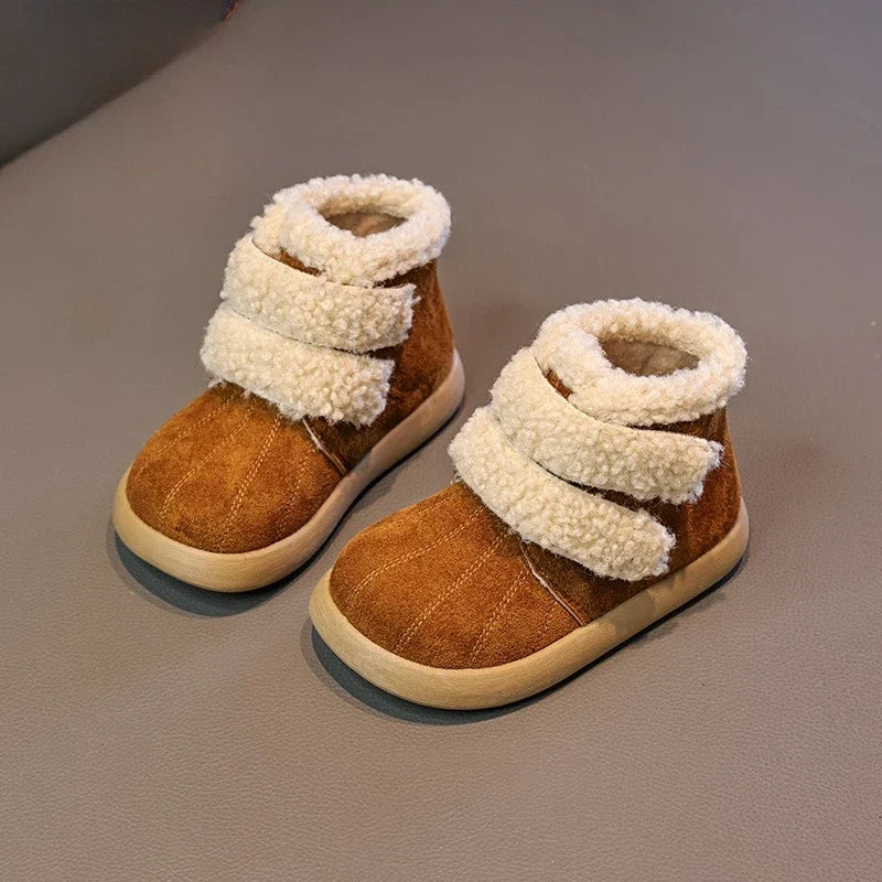 Girls' Winter Boots – Warm Plush Ankle Boots for Outdoor