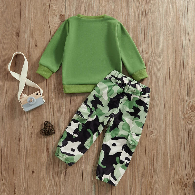 Graphic Tee Camo Cargo Joggers