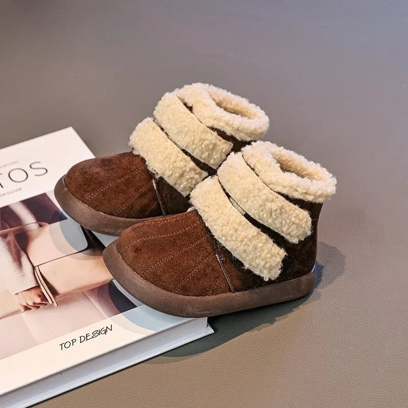 Girls' Winter Boots – Warm Plush Ankle Boots for Outdoor