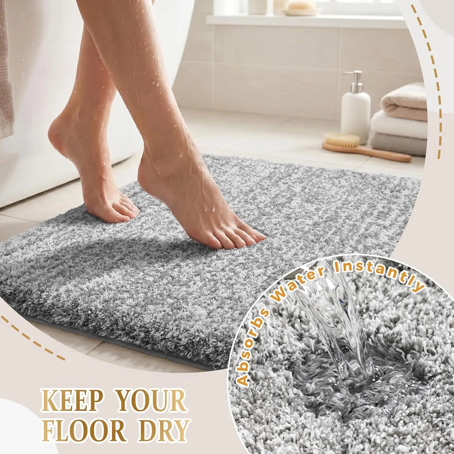 Non Slip Ultra Soft Bathroom Rugs