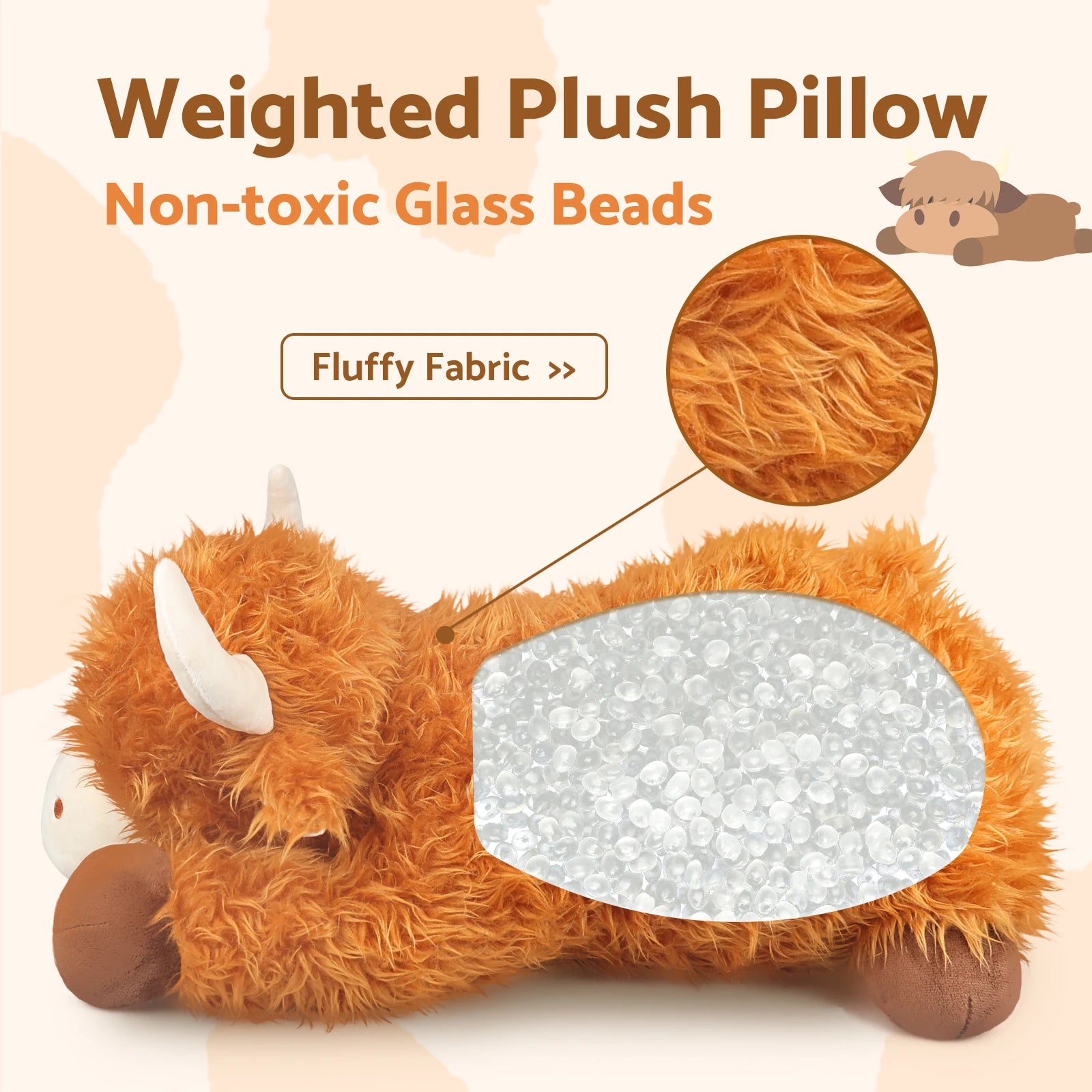 5 lbs Weighted Highland Cow Stuffed Animals