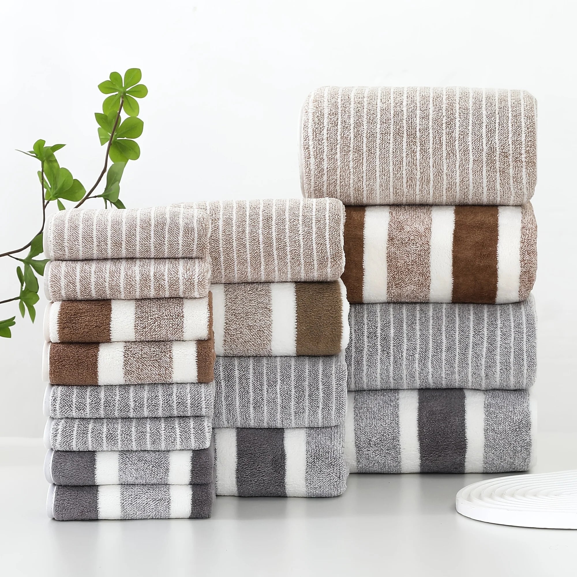 16-Piece Striped Bath Towel Set