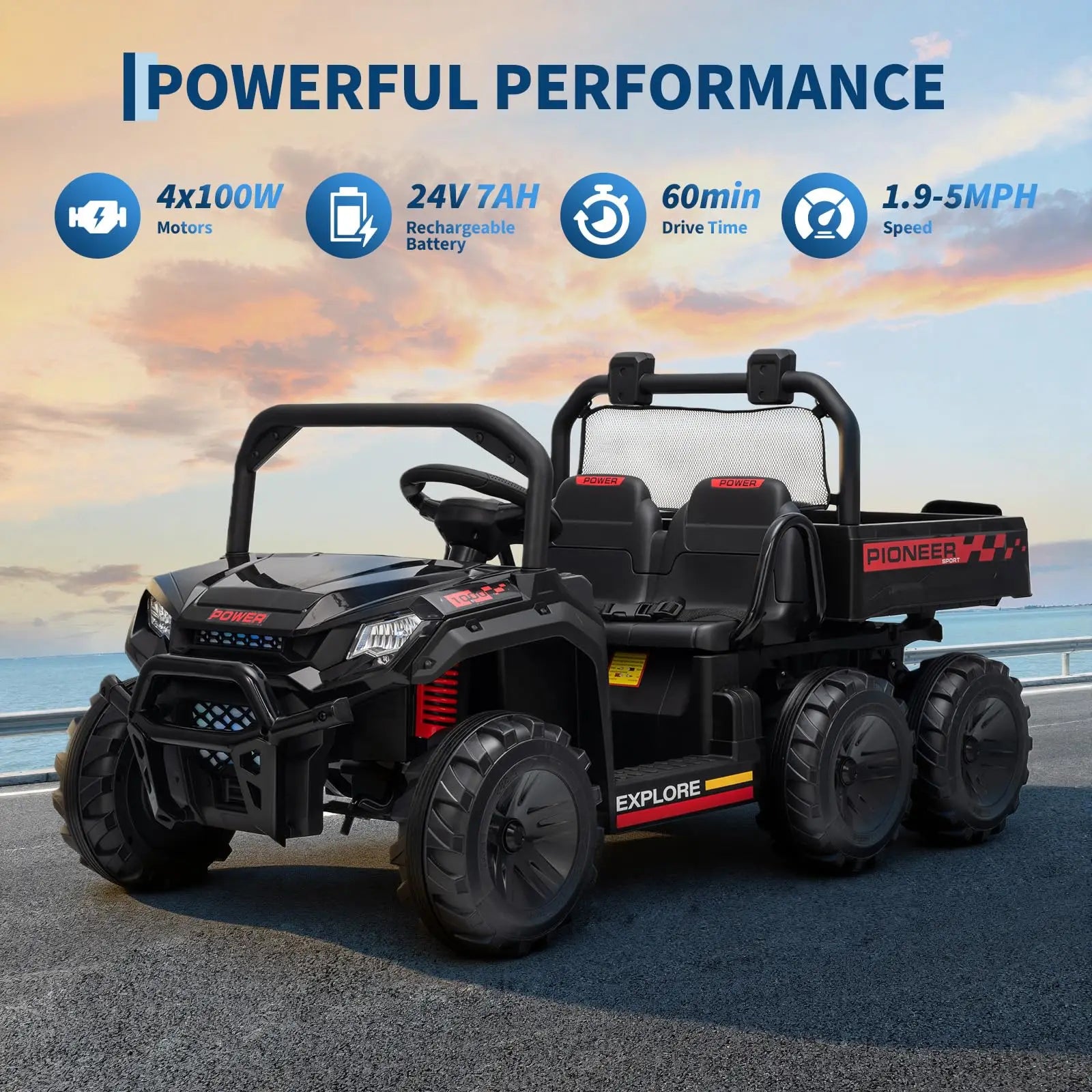 24V 4WD Electric Ride-on Dump Truck
