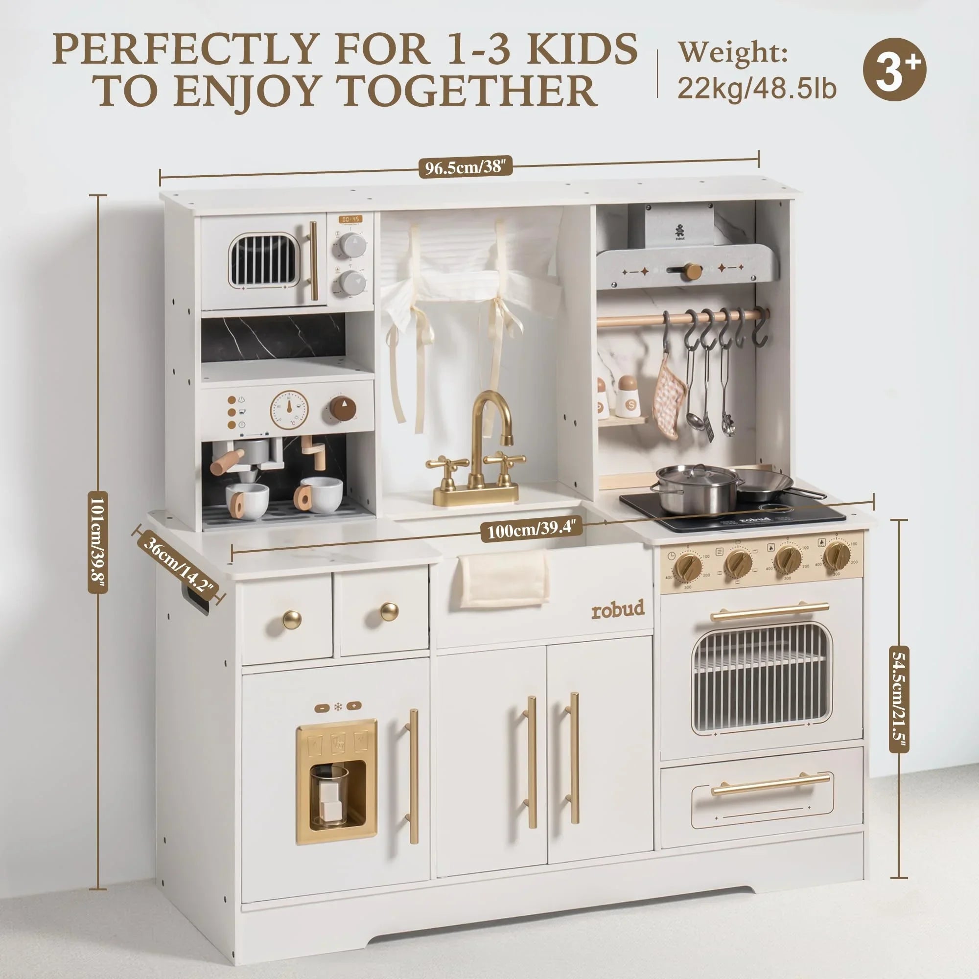 Wooden Play Kitchen with Accessories