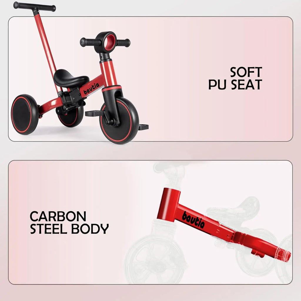 5 in 1 Tricycle for Toddlers with Push Handle