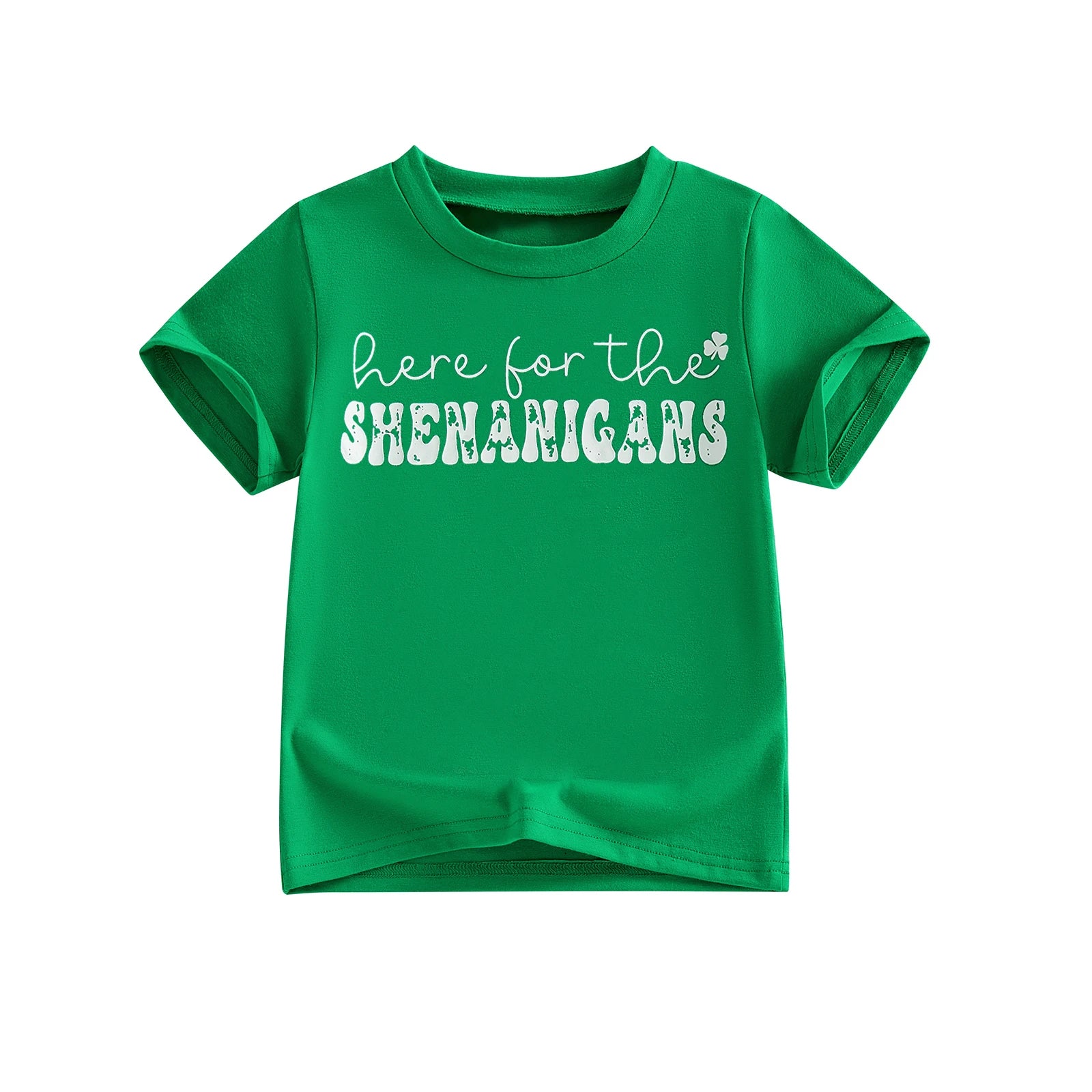 St Patrick s Day Green Clover Print T-Shirt