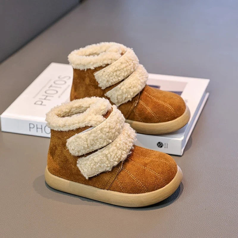 Girls' Winter Boots – Warm Plush Ankle Boots for Outdoor