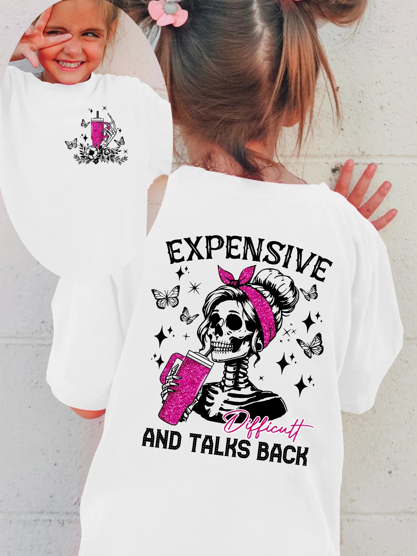 Short-Sleeved T-Shirt "EXPENSIVE AND TALKS BACK"