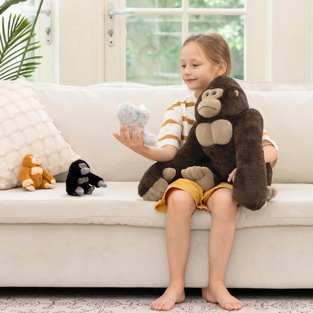 19.6" Giant Gorilla Plush with 3 Babies