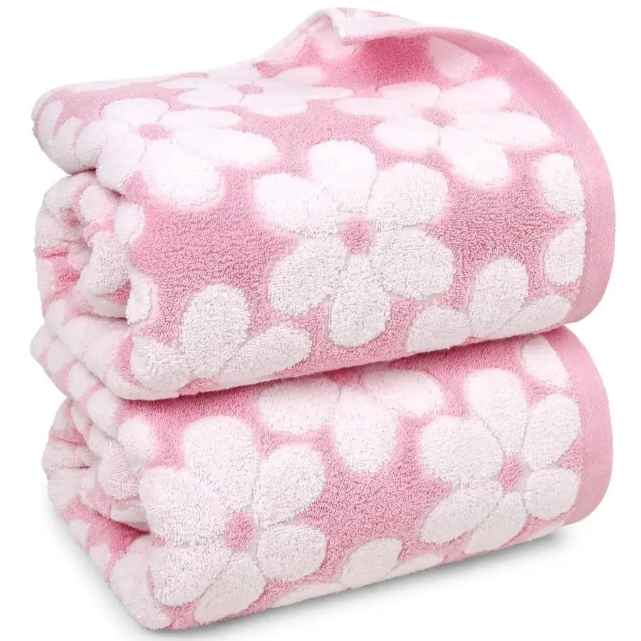 Set of 2 Pink Bath Towels